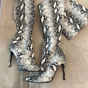 Steve Madden snake skin thigh high boots